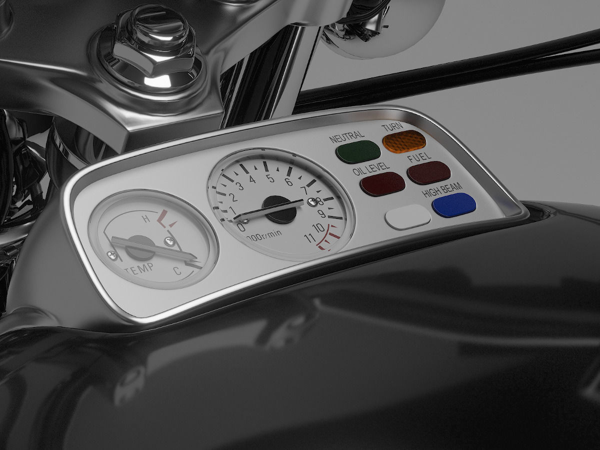 Classic Motorcycle Yamaha V-Max 1200 3D model_12