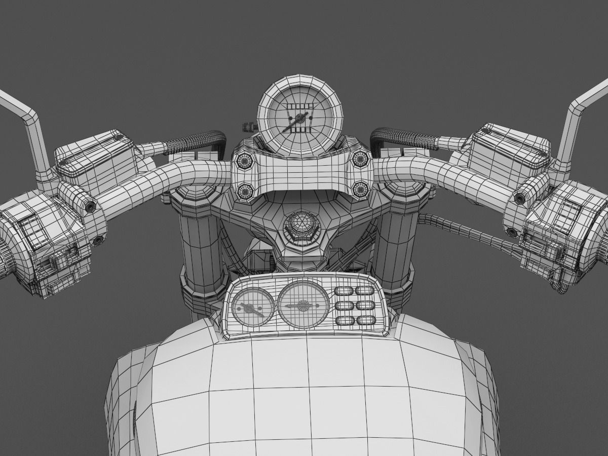 Classic Motorcycle Yamaha V-Max 1200 3D model_18