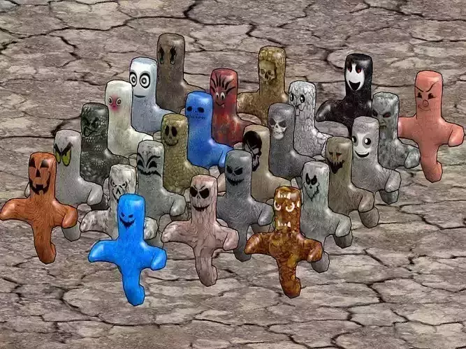 Toon Ghost character pack Low-poly 3D model