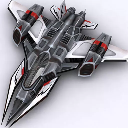 3DRT - Sci-Fi FIghter 1 Low-poly 3D model