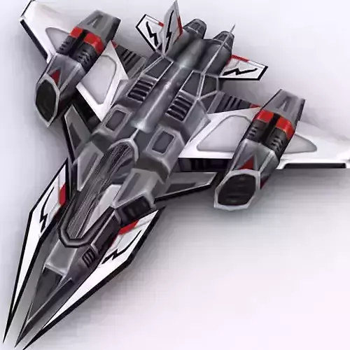 3DRT - Sci-Fi FIghter 1  Low-poly 3D model