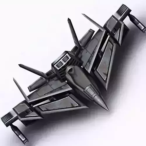 3DRT - Sci-Fi FIghter 4  Low-poly 3D model