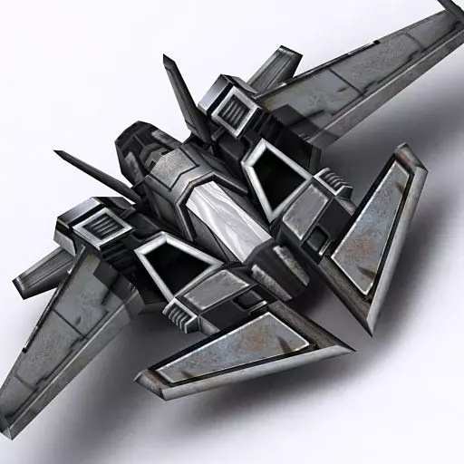 3DRT - Sci-Fi FIghter 9 Low-poly 3D model