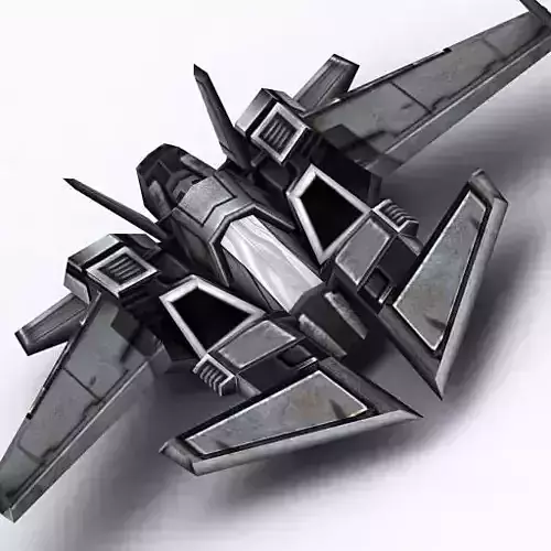 3DRT - Sci-Fi FIghter 9  Low-poly 3D model