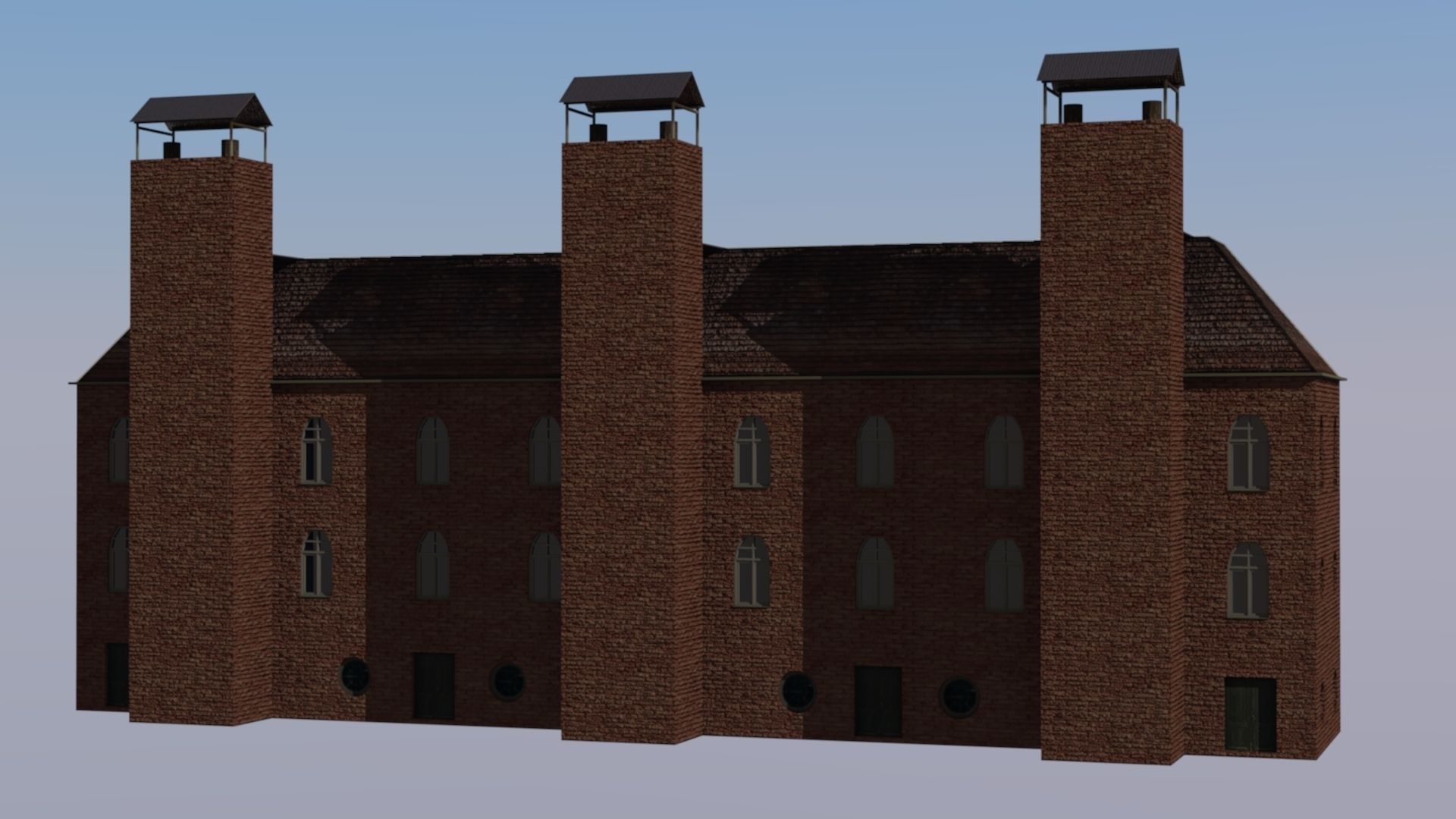 Old factory Low-poly 3D model_8