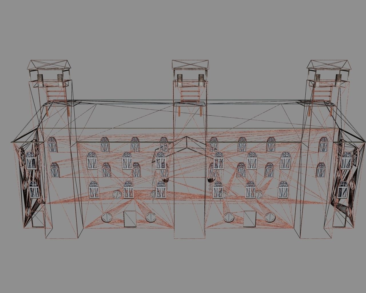 Old factory Low-poly 3D model_7