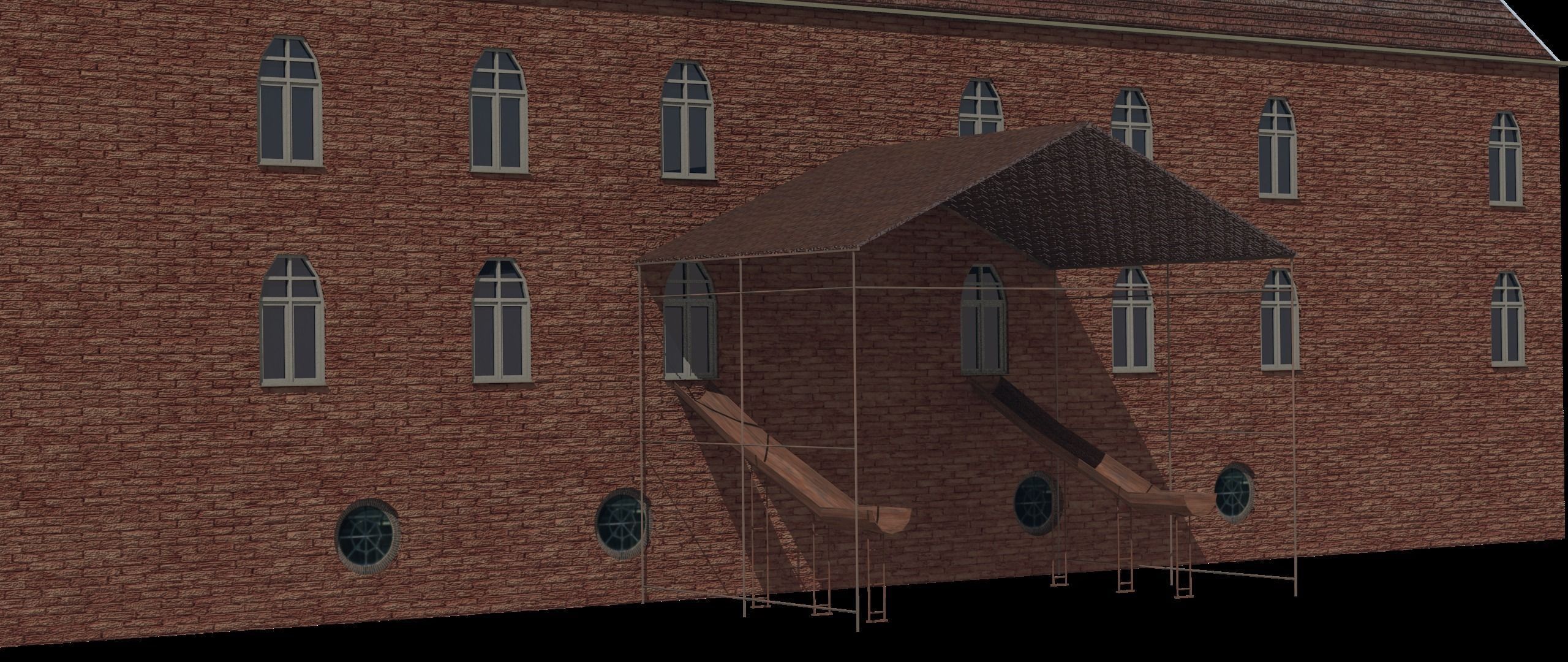 Old factory Low-poly 3D model_10