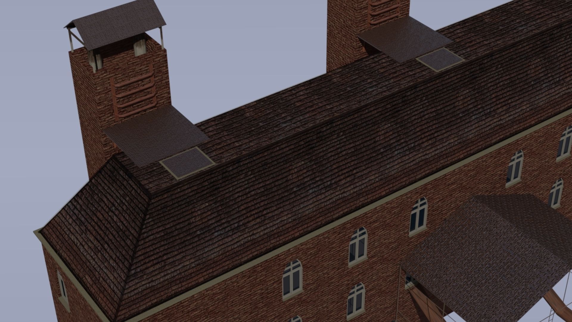 Old factory Low-poly 3D model_5