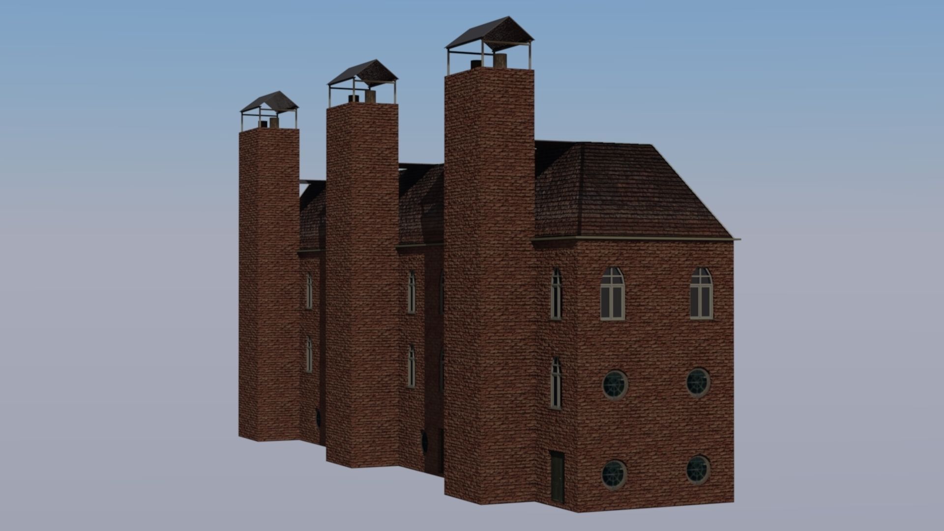 Old factory Low-poly 3D model_6