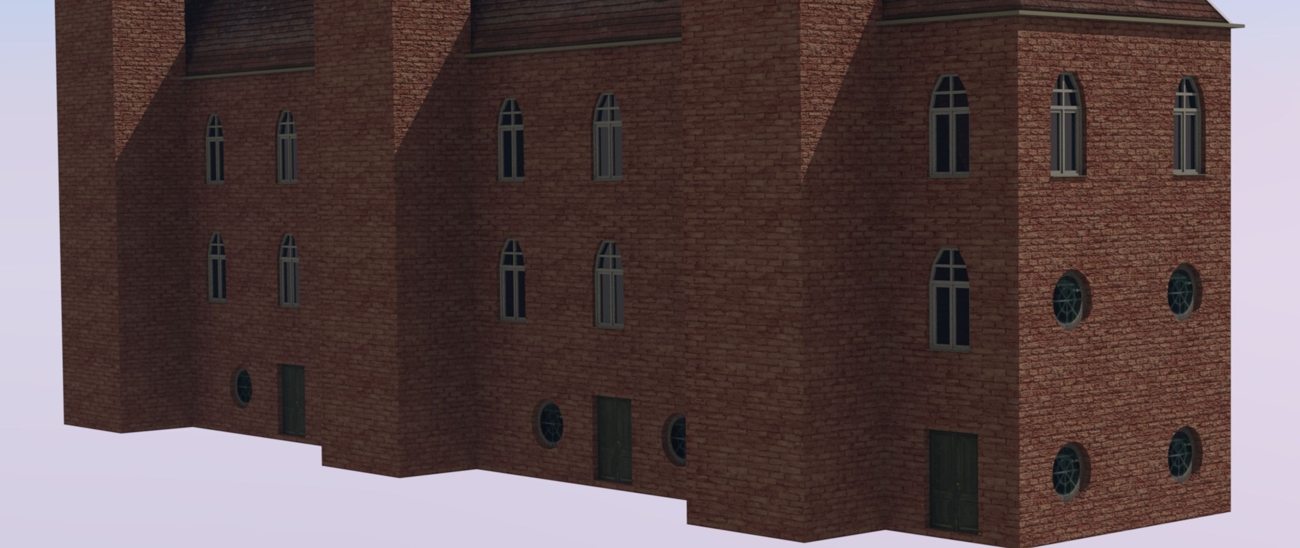 Old factory Low-poly 3D model_3