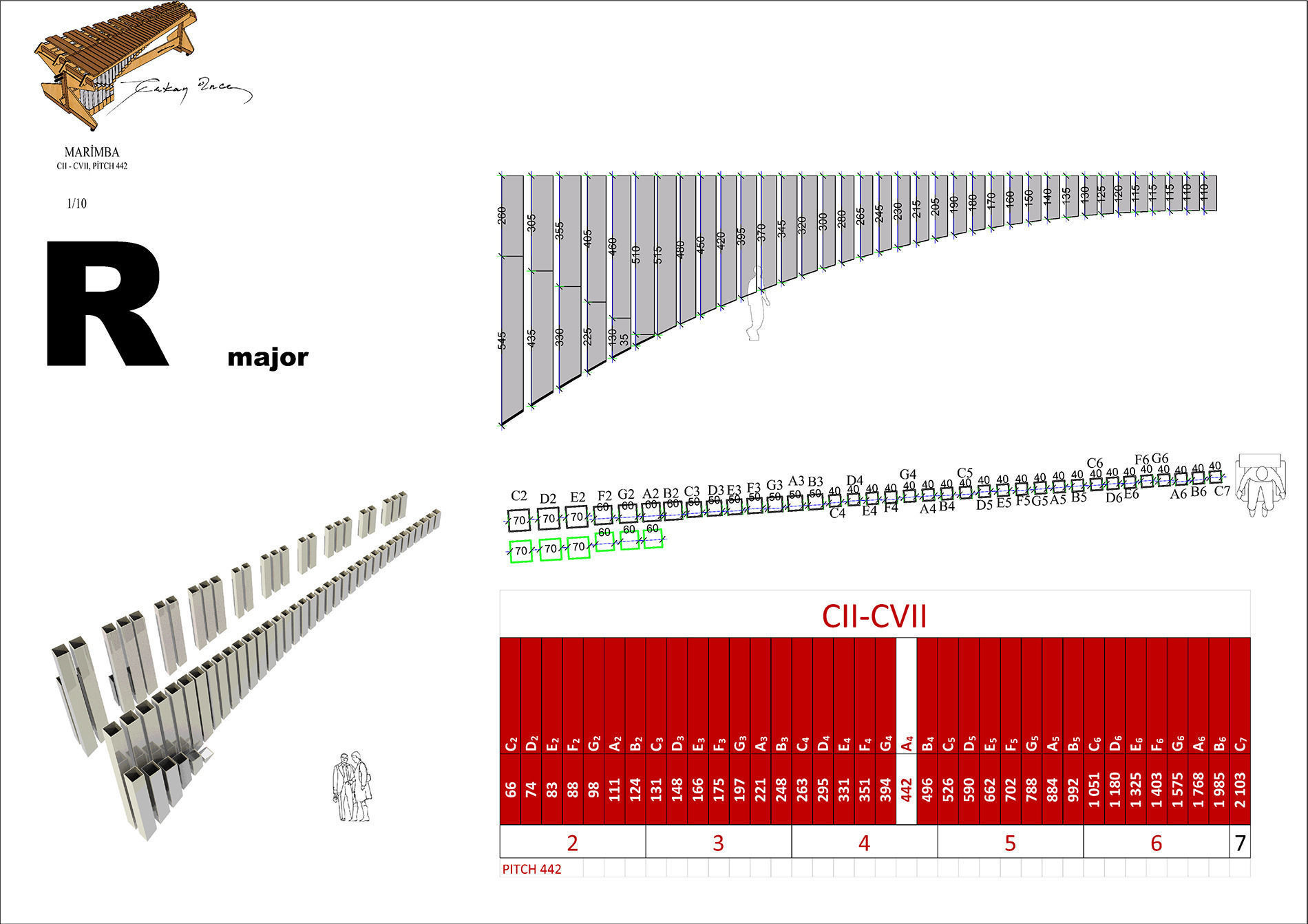 5 Octaves Artist Model Rosewood Marimba 3D model_20