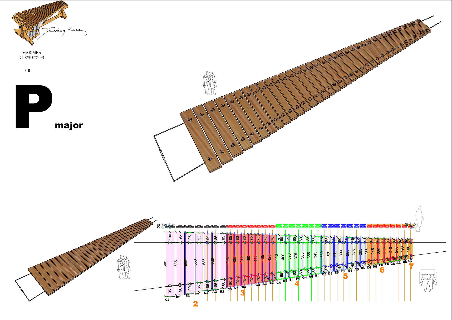 5 Octaves Artist Model Rosewood Marimba 3D model_22