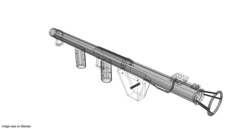 Rocket Launcher - Shoulder-fired - M1 Bazooka 3D model_3