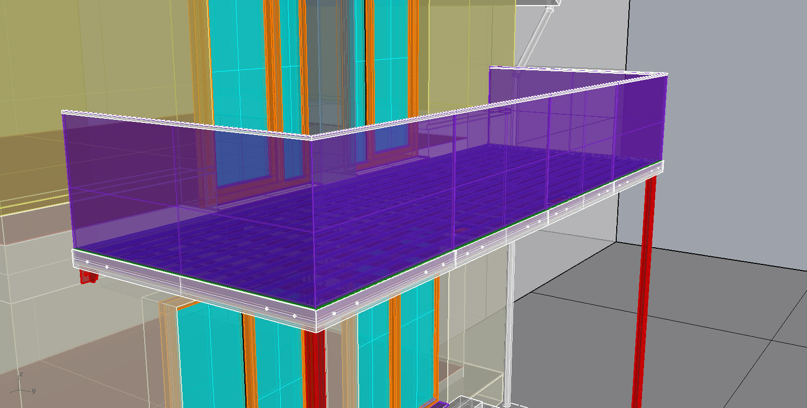 Balcony and railing 3D model_6