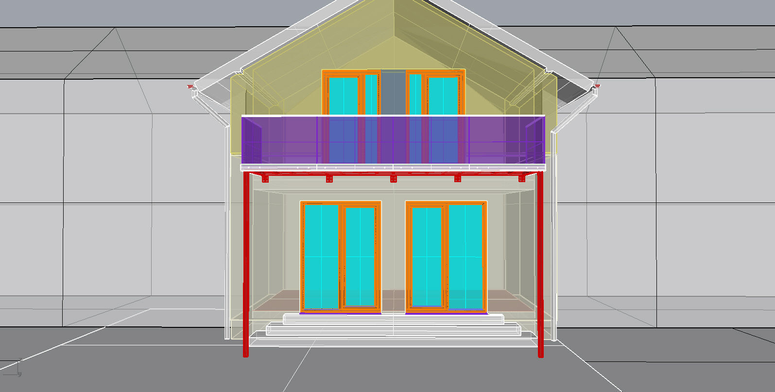 Balcony and railing 3D model_8