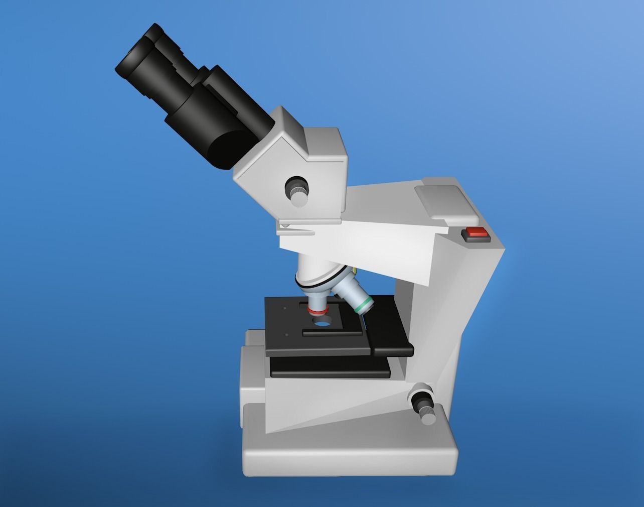Microscope Low-poly 3D model_4