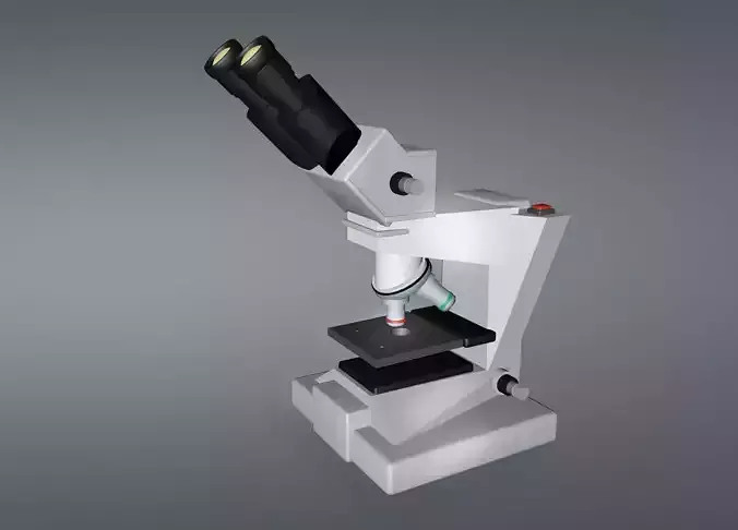 Microscope Low-poly 3D model