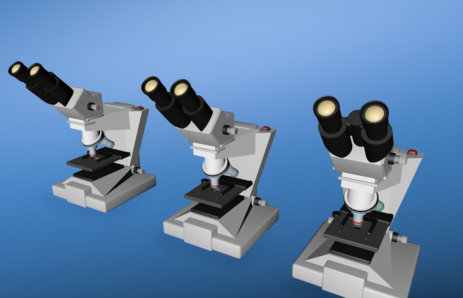Microscope Low-poly 3D model_1