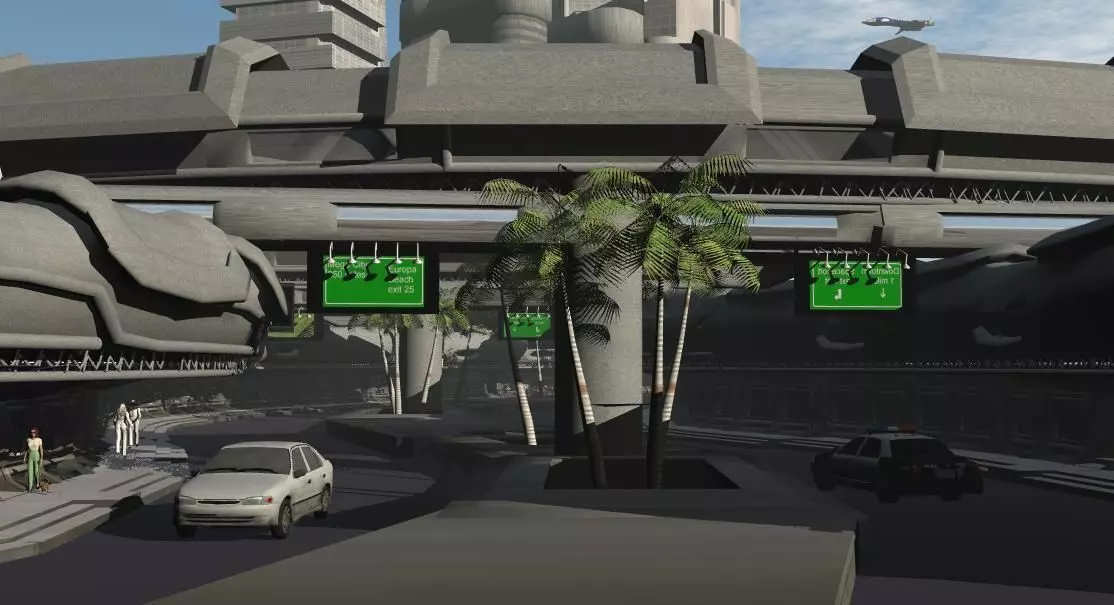 street mall sci-fi Free 3D model