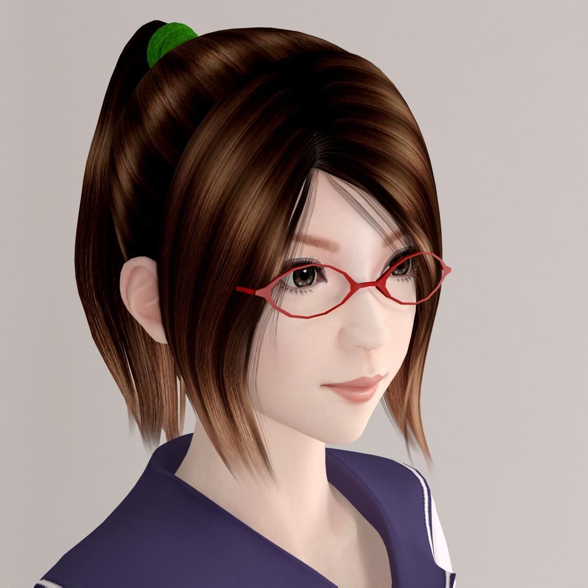 Natsumi and Mariko schoolgirl pose 06 3D model_1