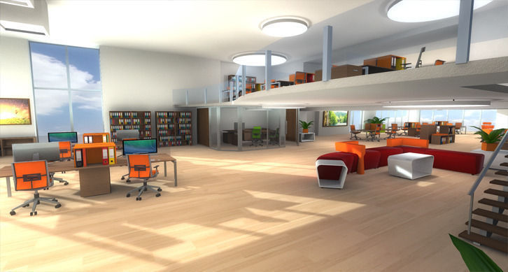 3D Office Furniture Low-poly 3D model_5