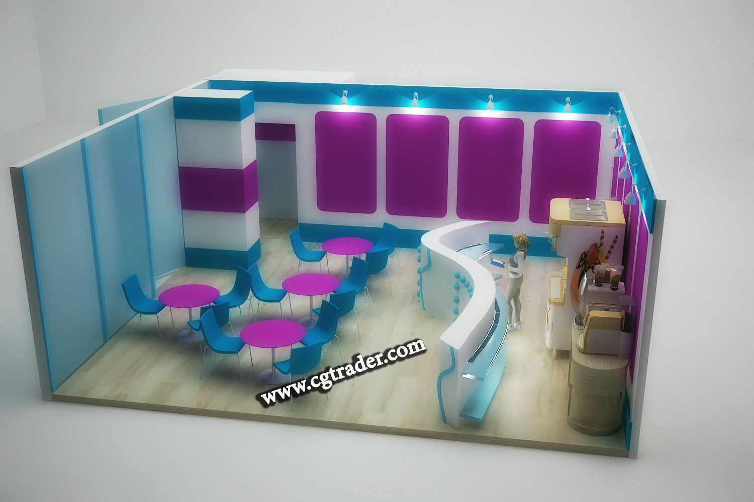 Coffe Shop  - Ready to use 3D model_1
