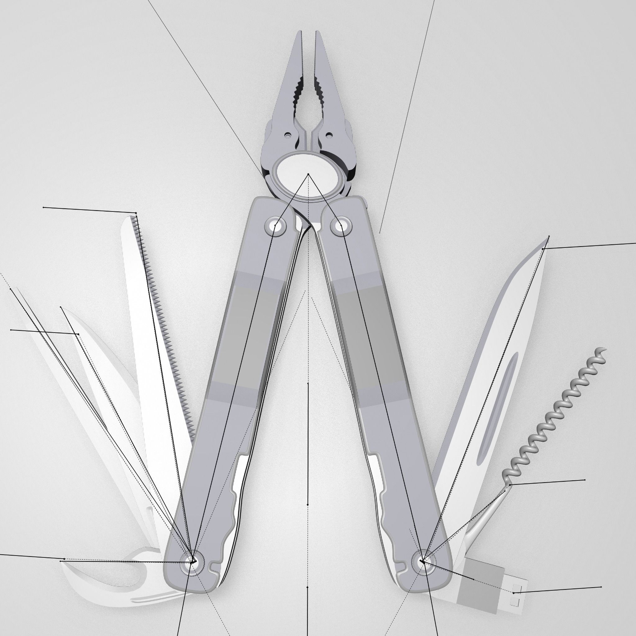 Multi Tool Rigged Free 3D model_5