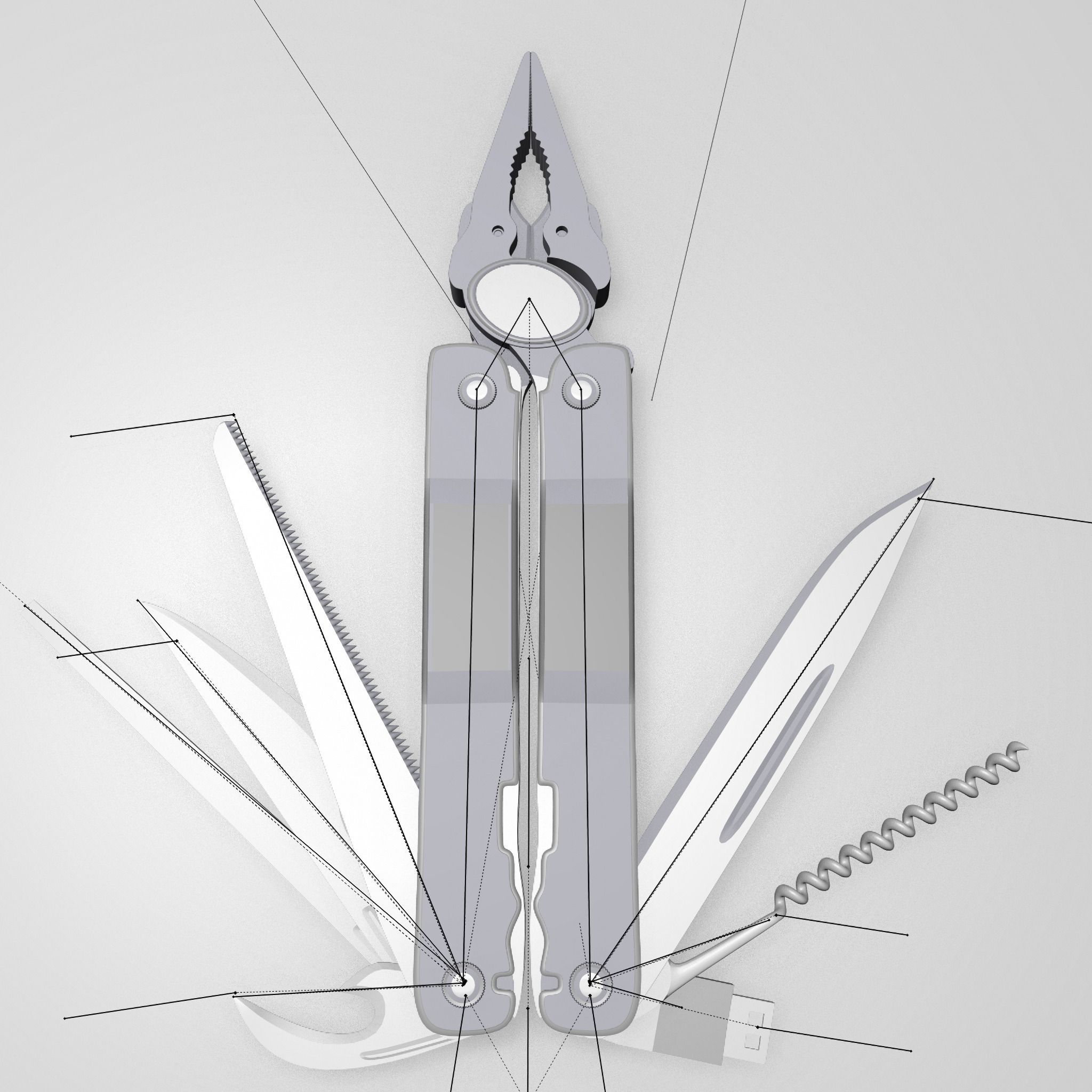 Multi Tool Rigged Free 3D model_3