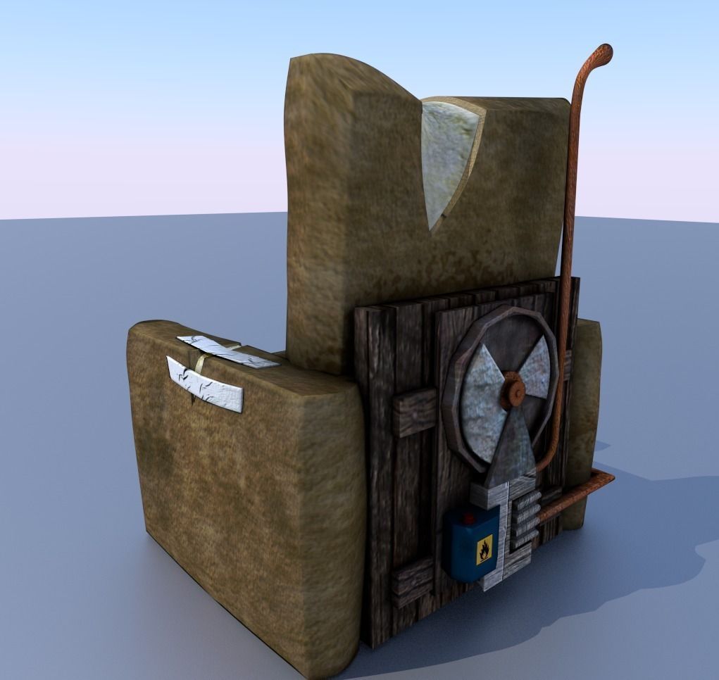 Petrol powered vibration chair Free 3D model_3