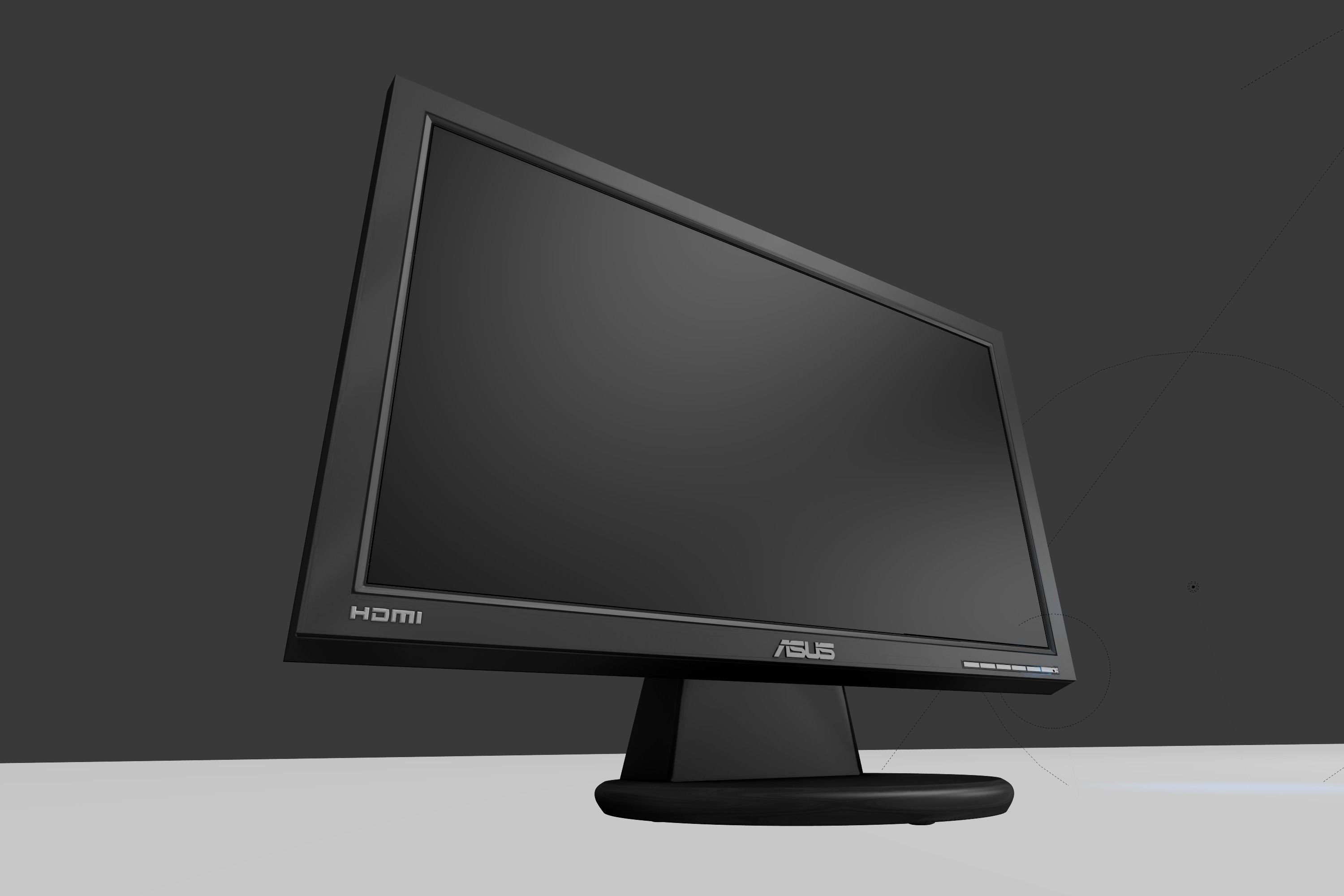 ASUS PC Monitor Free low-poly 3D model_8