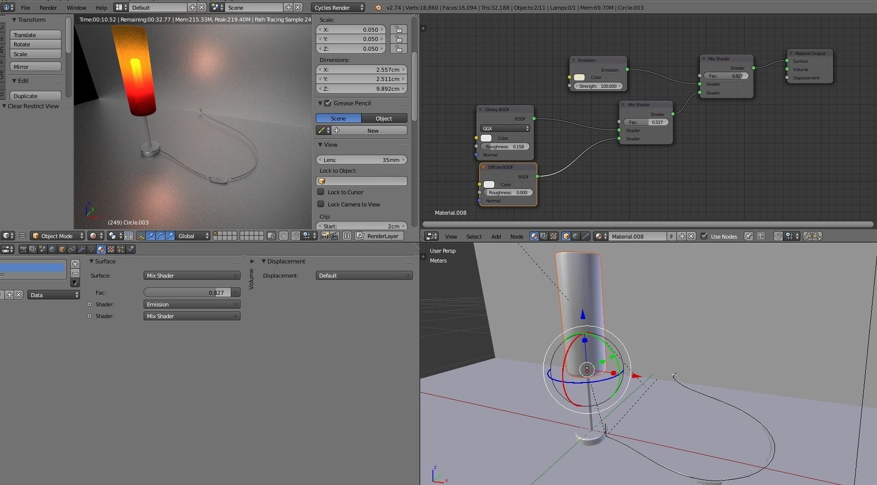 A Tablelamp with rigged cable Free 3D model_6