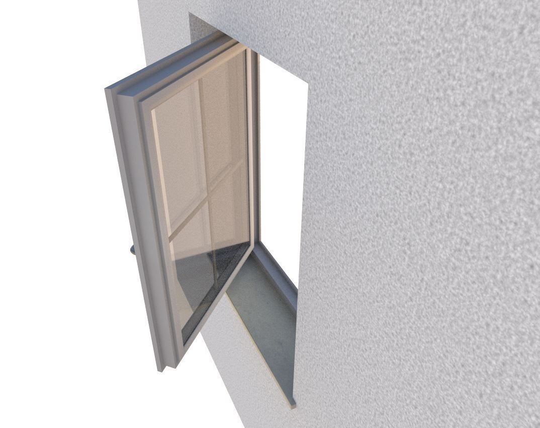 Window component Rigged and Animated Low-poly 3D model_12