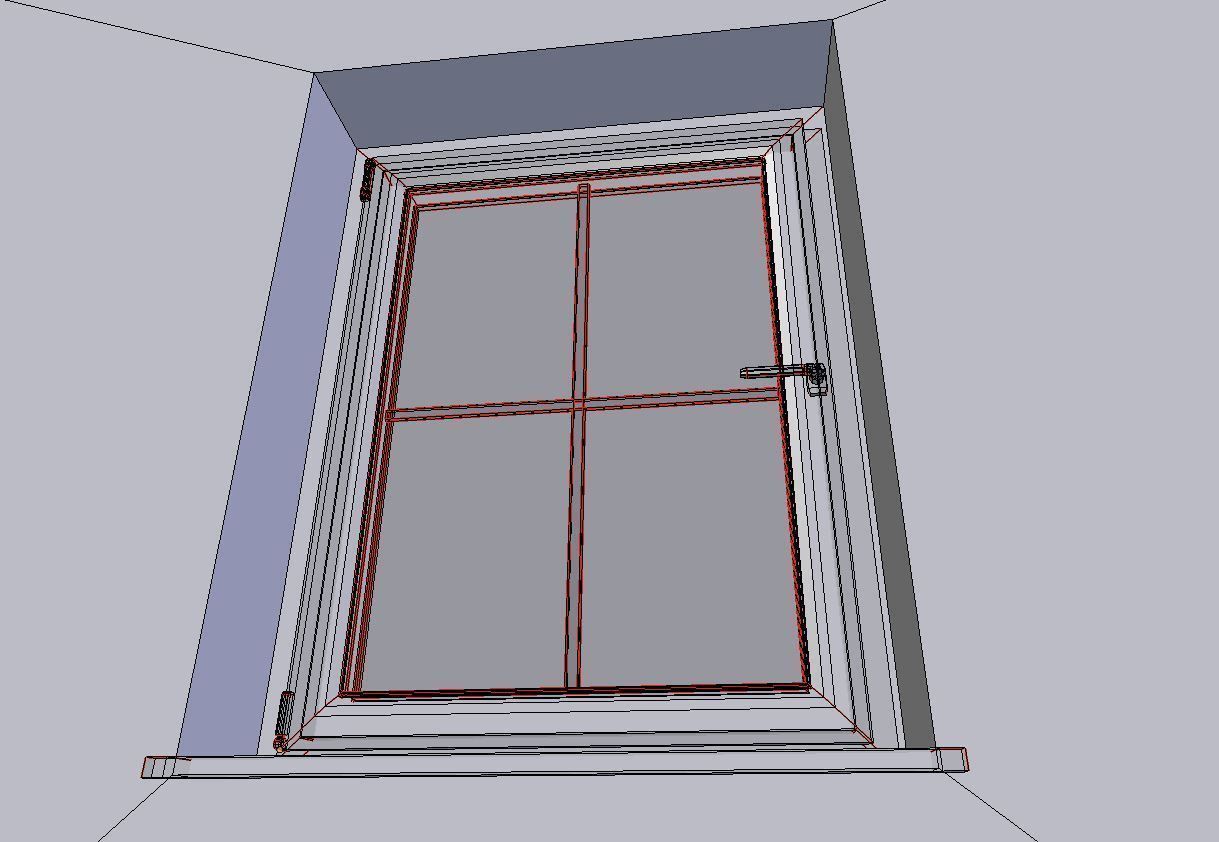 Window component Rigged and Animated Low-poly 3D model_13