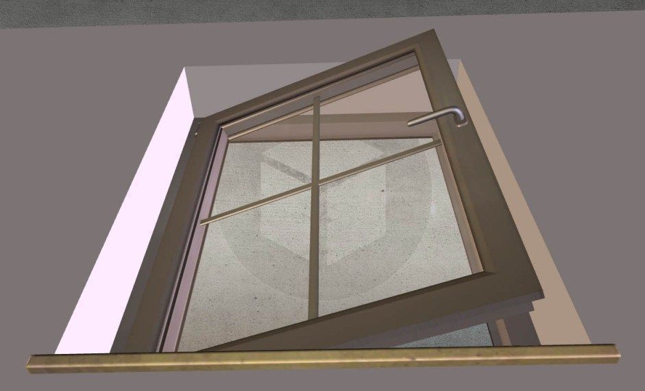 Window component Rigged and Animated Low-poly 3D model_21