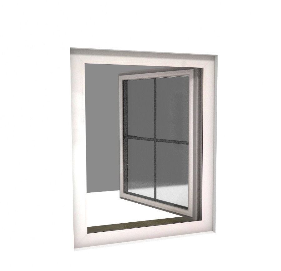 Window component Rigged and Animated Low-poly 3D model_7