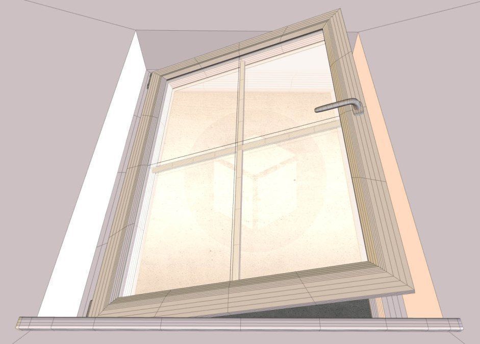 Window component Rigged and Animated Low-poly 3D model_22