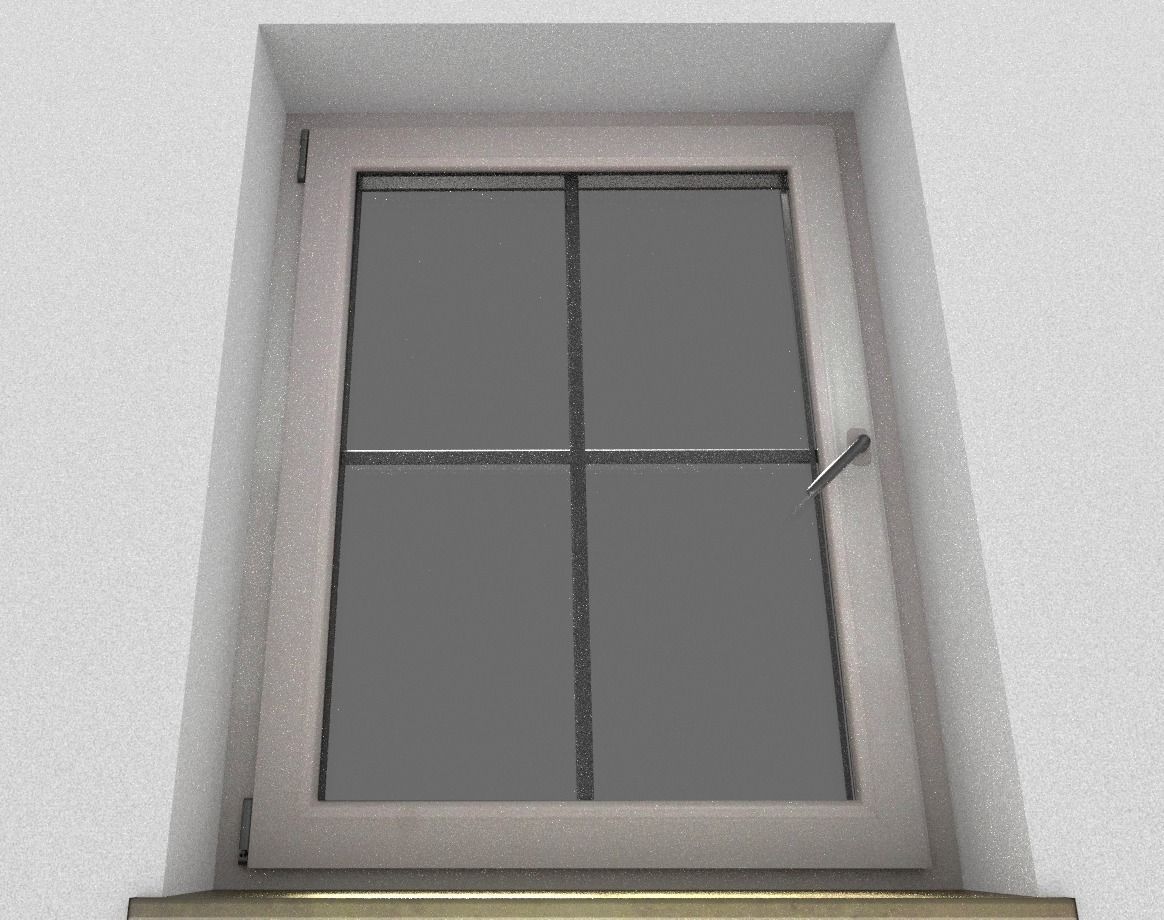 Window component Rigged and Animated Low-poly 3D model_14