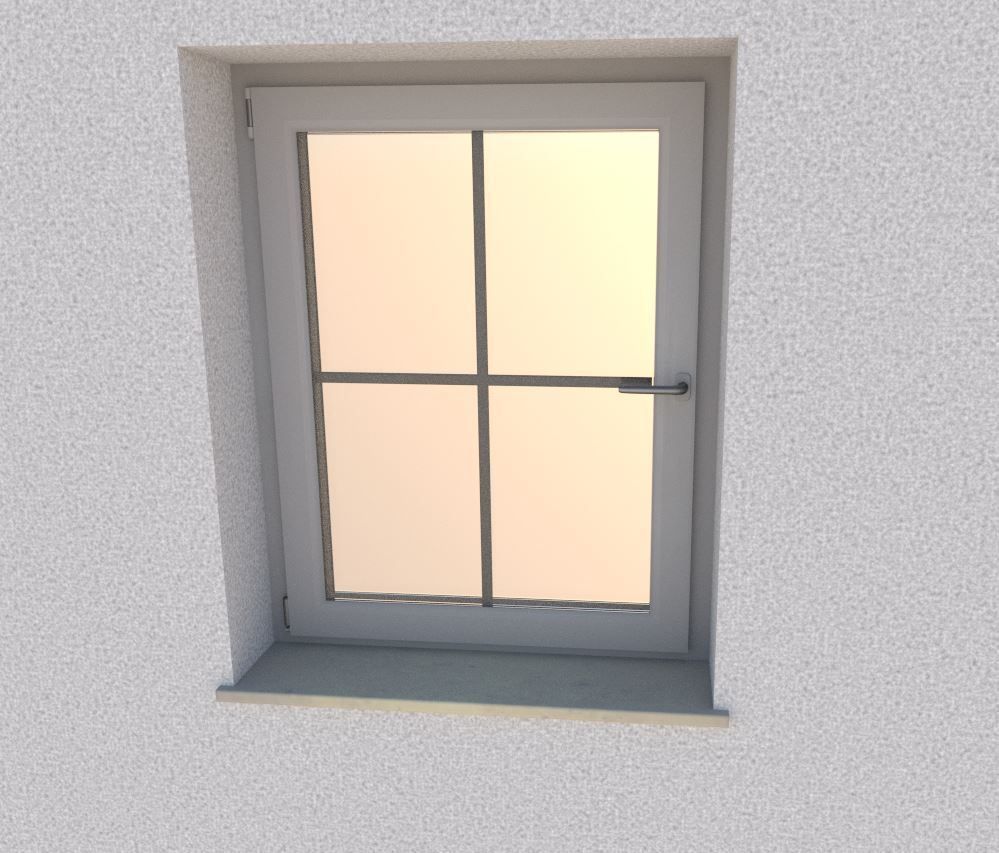 Window component Rigged and Animated Low-poly 3D model_10