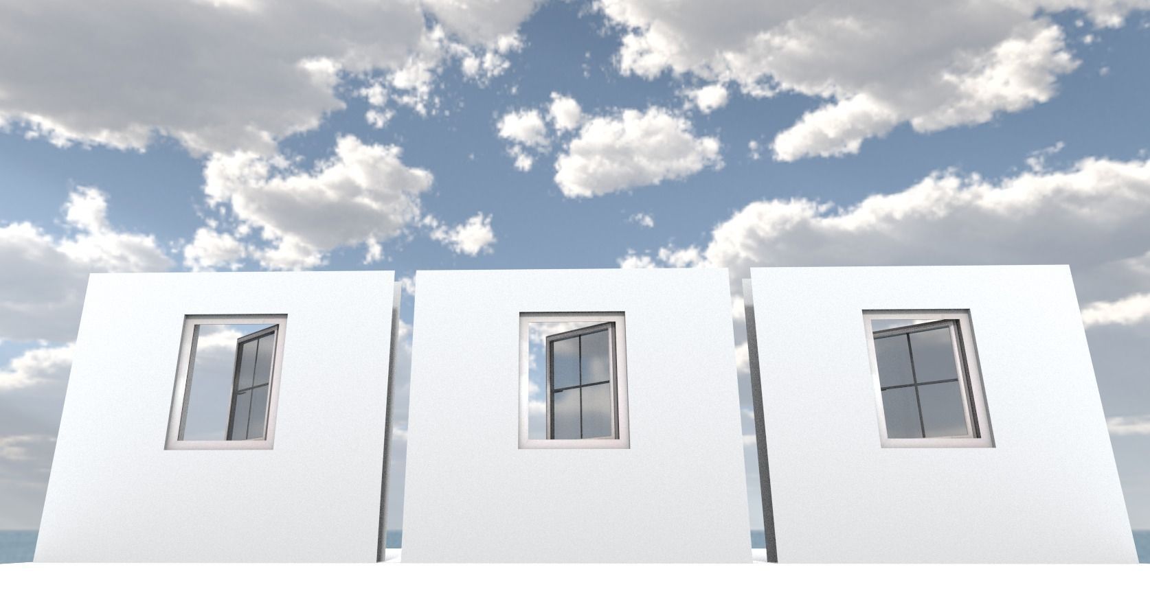 Window component Rigged and Animated Low-poly 3D model_2