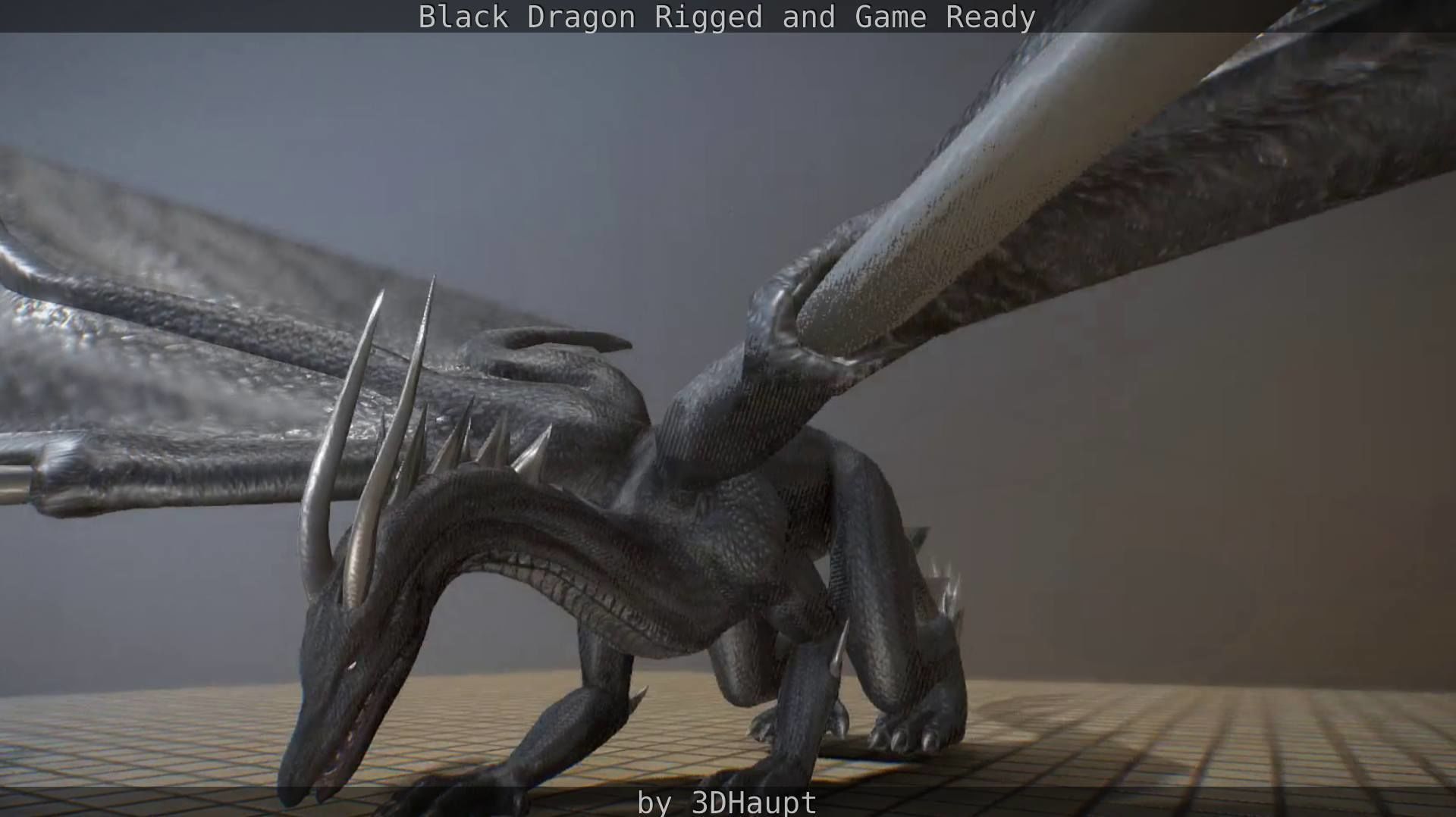 Black Dragon Rigged and Game Ready Low-poly 3D model_21
