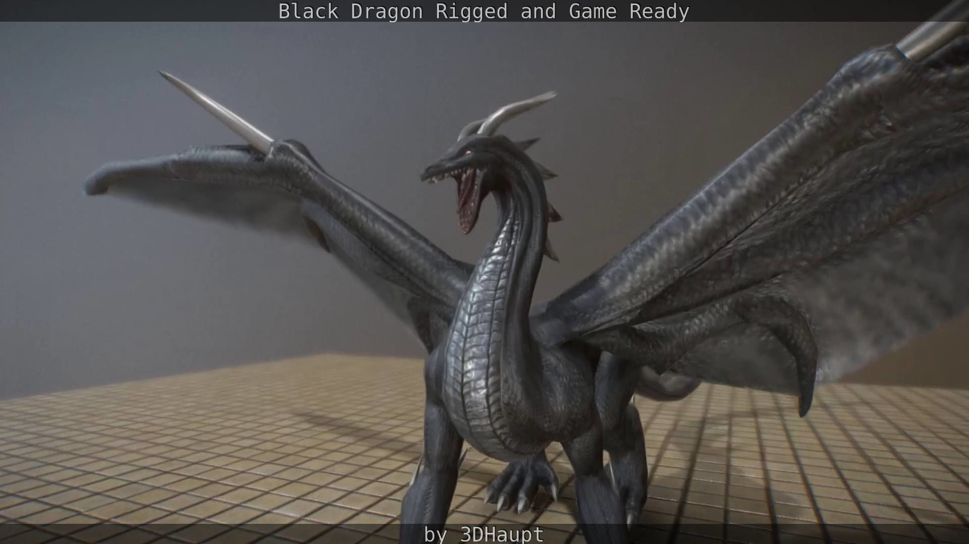 Black Dragon Rigged and Game Ready Low-poly 3D model_65