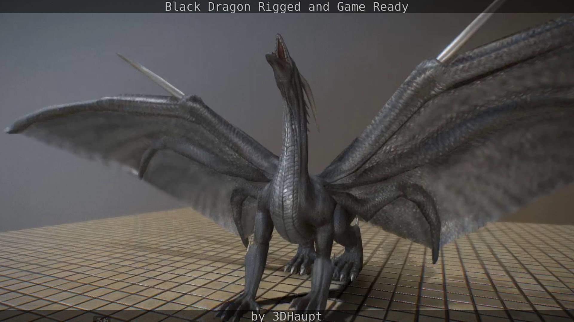 Black Dragon Rigged and Game Ready Low-poly 3D model_58