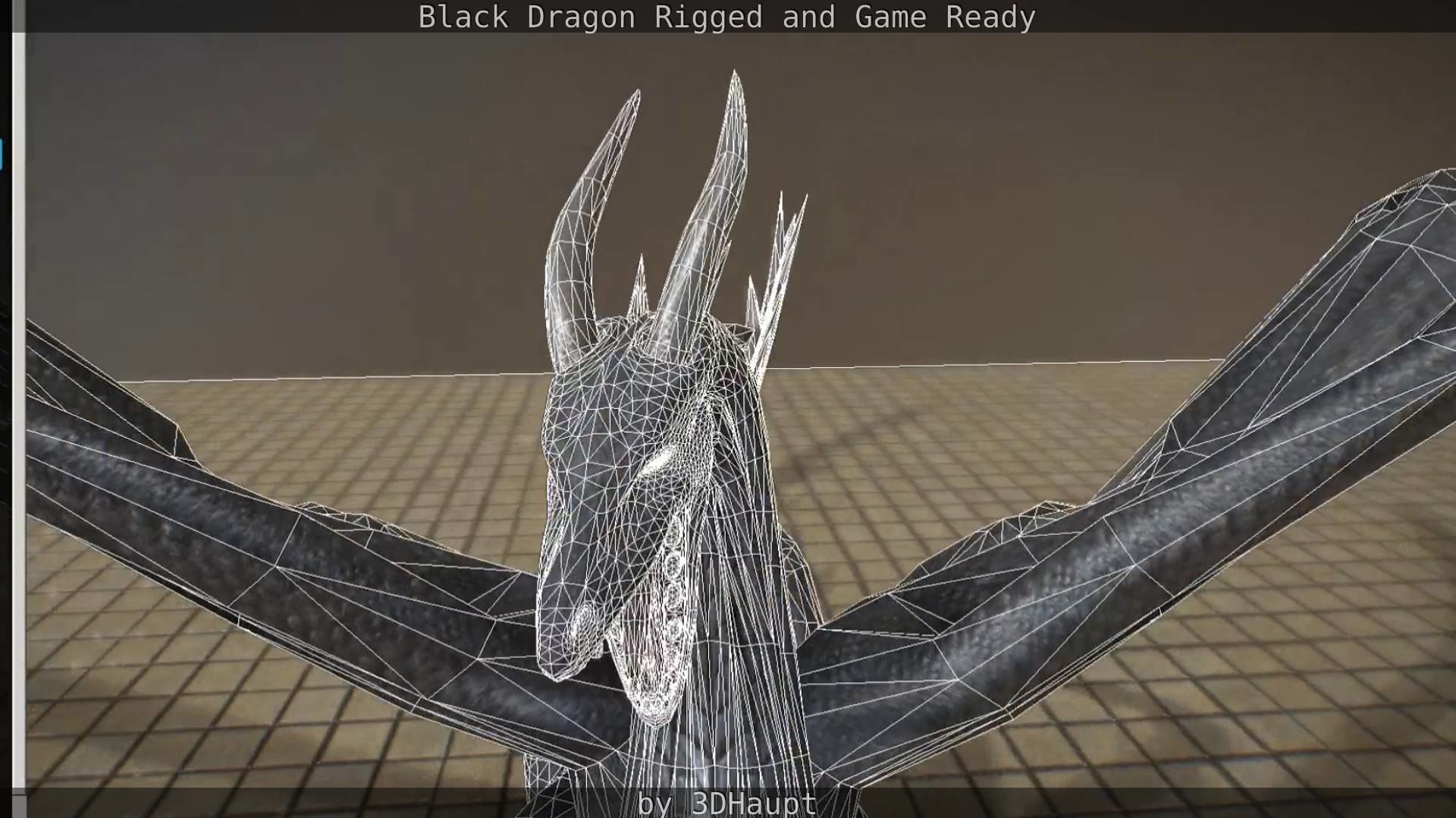 Black Dragon Rigged and Game Ready Low-poly 3D model_122