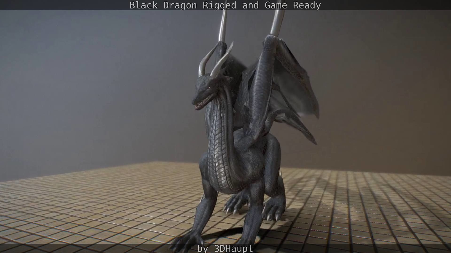Black Dragon Rigged and Game Ready Low-poly 3D model_50