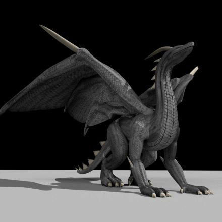 Black Dragon Rigged and Game Ready Low-poly 3D model_13