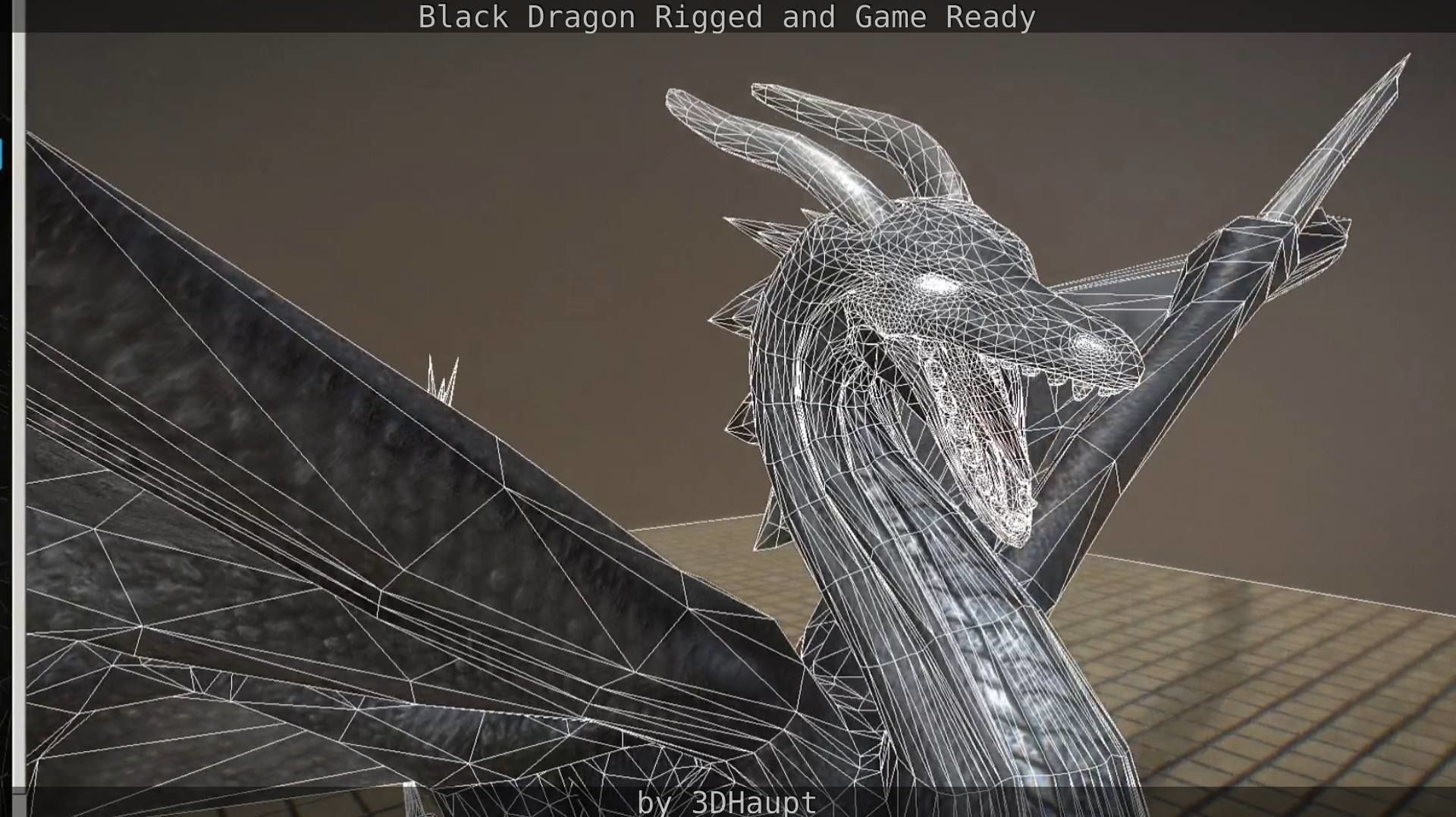 Black Dragon Rigged and Game Ready Low-poly 3D model_121