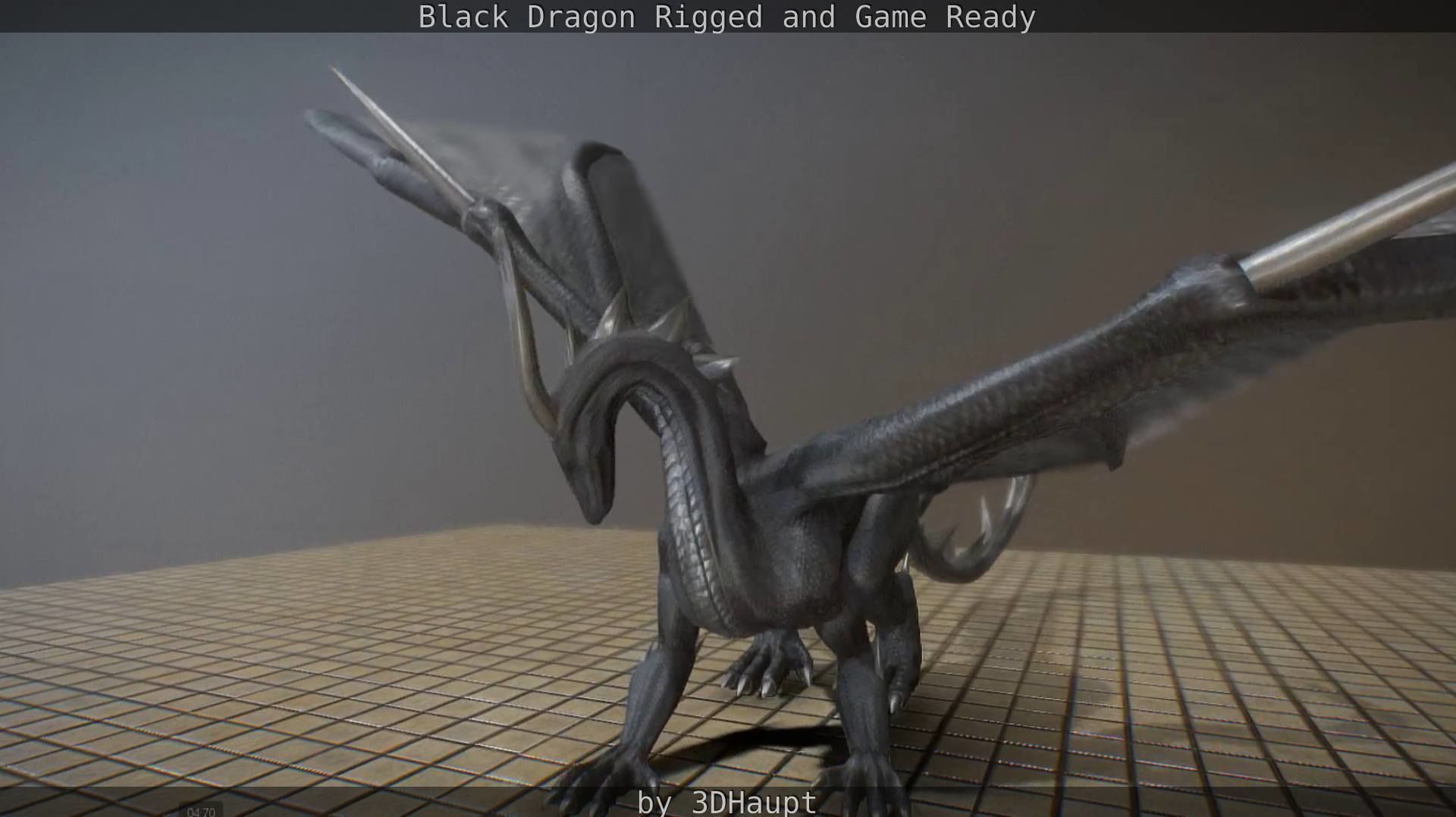 Black Dragon Rigged and Game Ready Low-poly 3D model_61