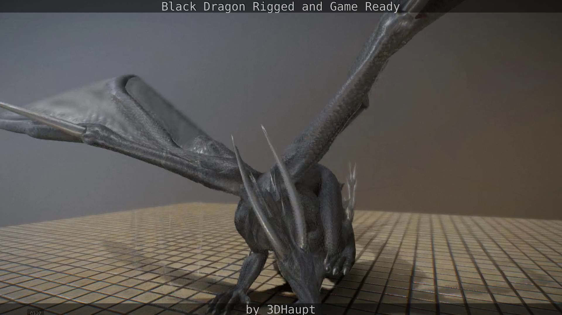 Black Dragon Rigged and Game Ready Low-poly 3D model_57