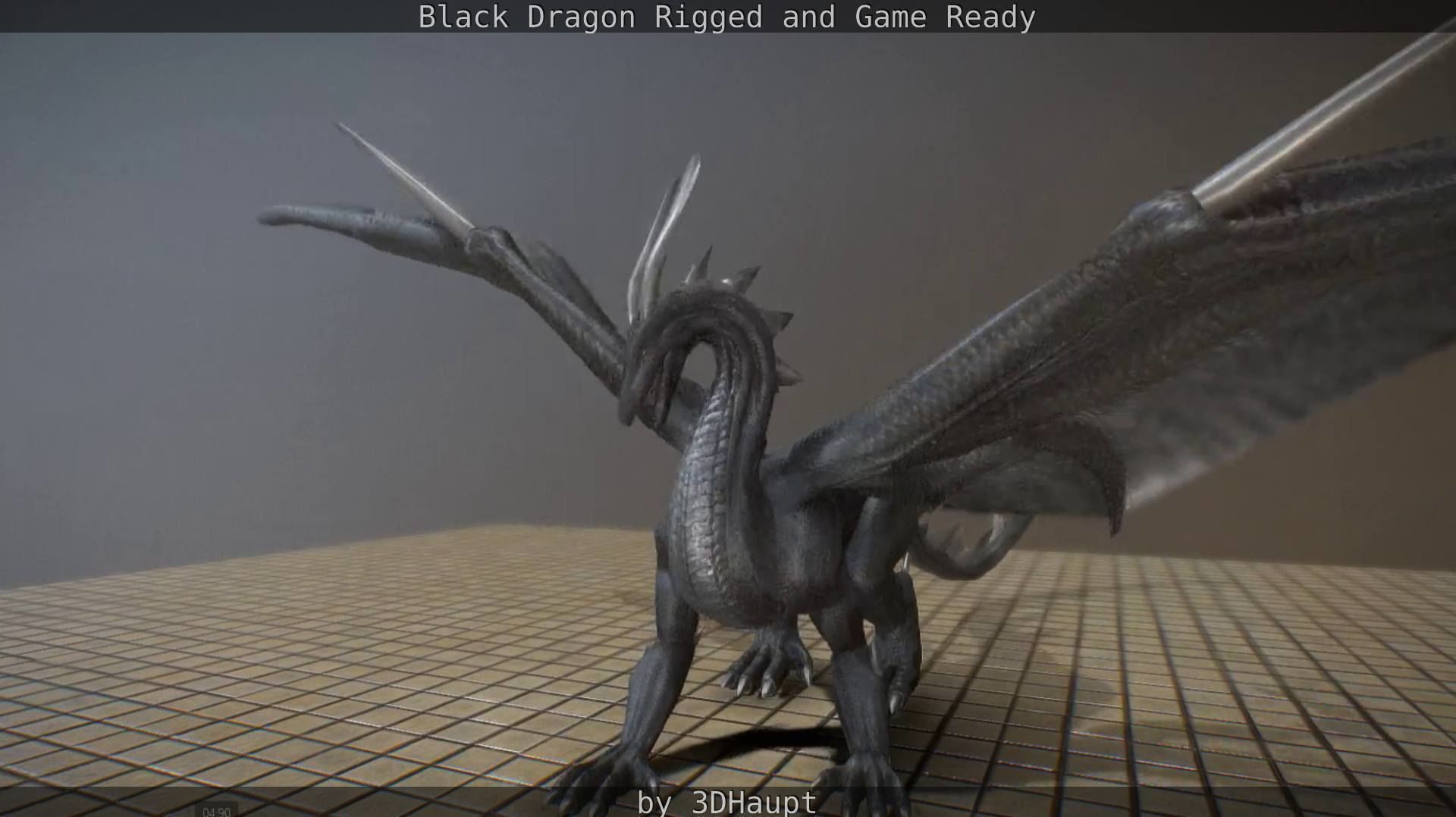 Black Dragon Rigged and Game Ready Low-poly 3D model_62
