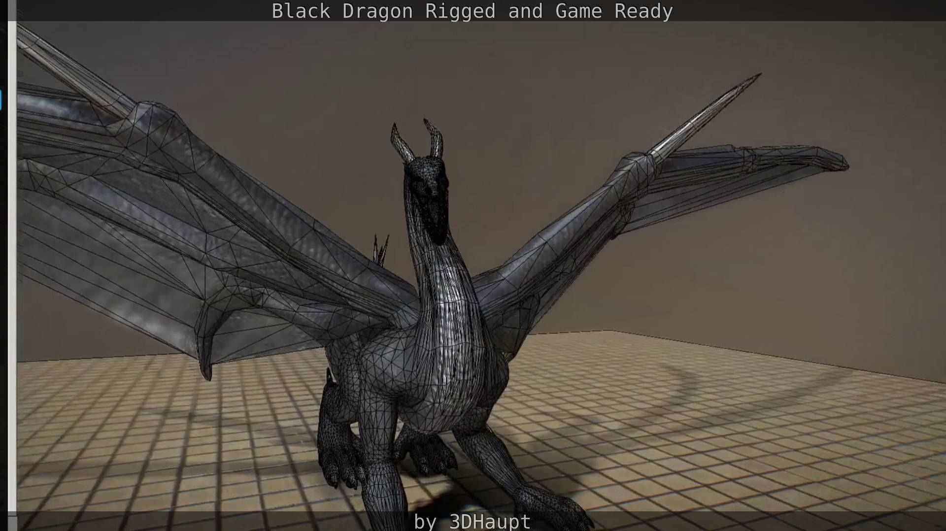 Black Dragon Rigged and Game Ready Low-poly 3D model_113